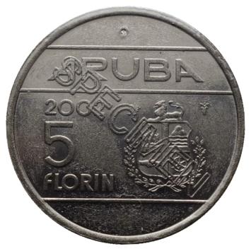 5 Florin 2002 Aruba Specimen UNC